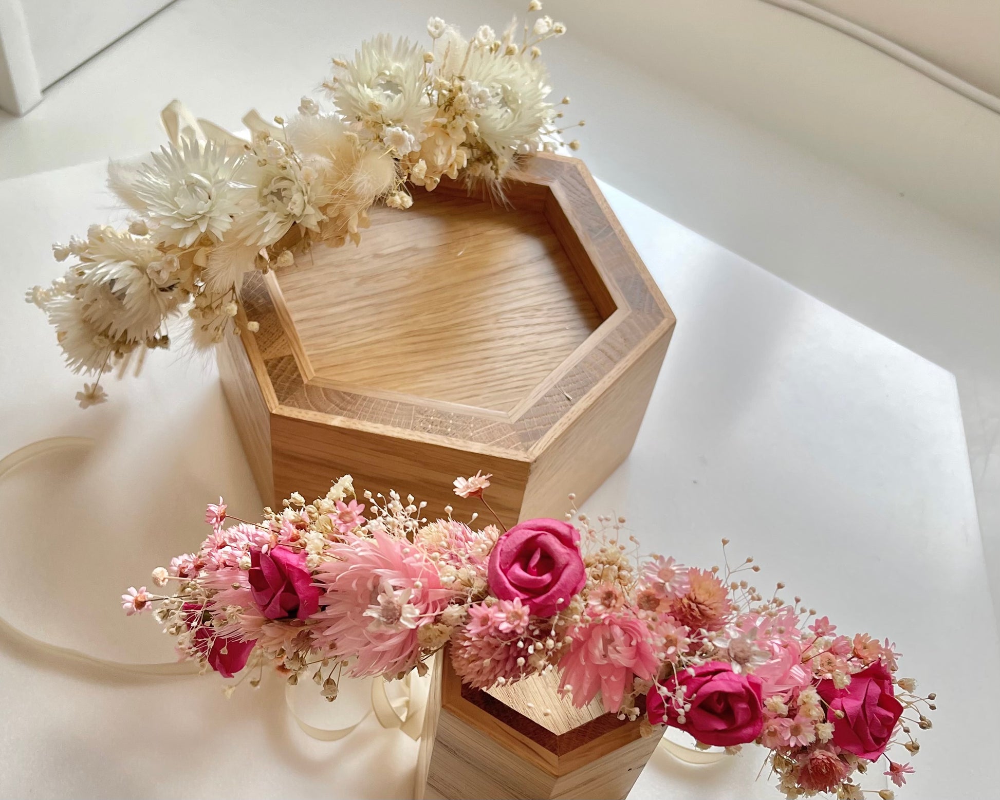 Atelier serre-tête en fleurs séchées