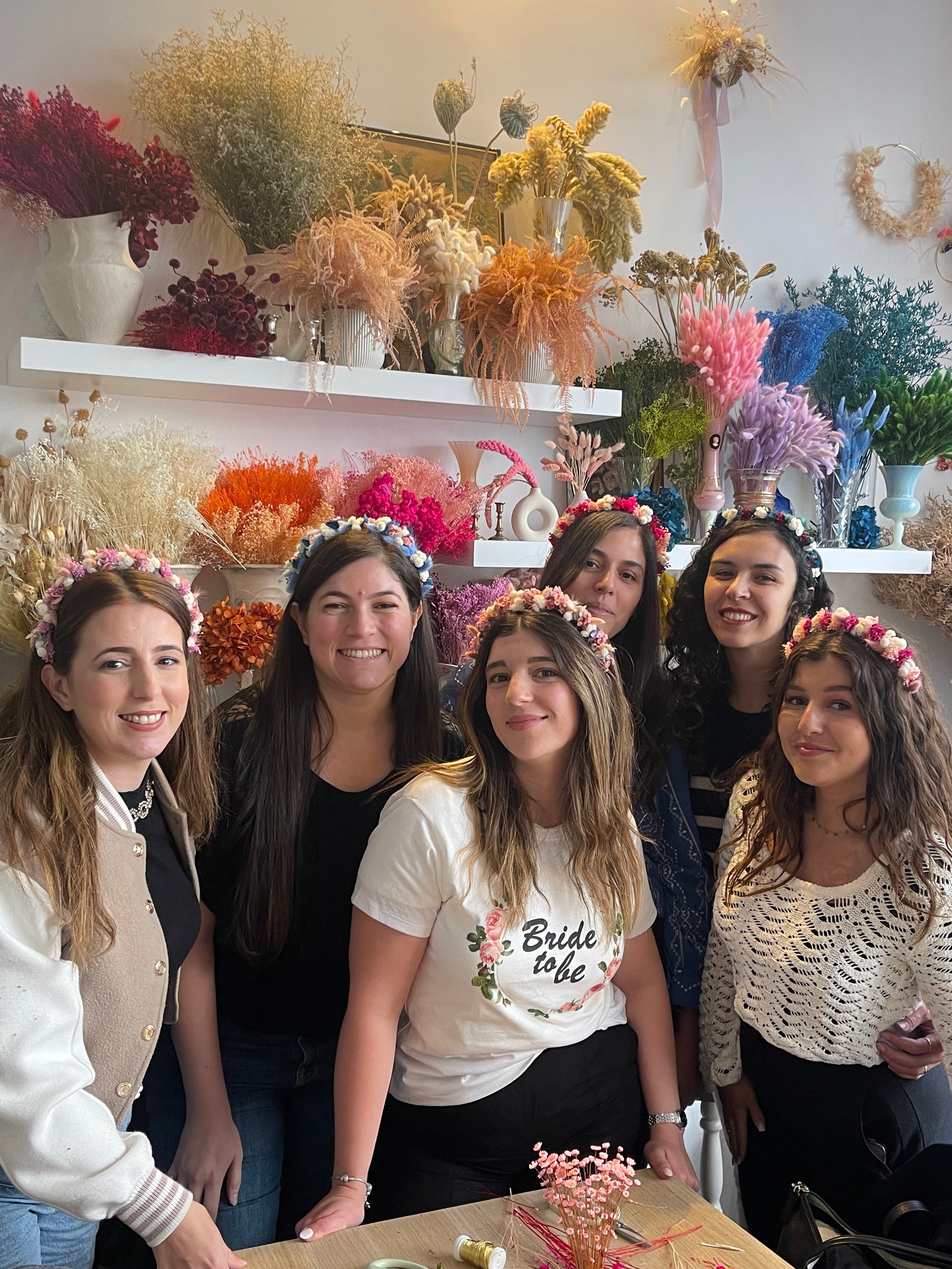 Atelier serre-tête en fleurs séchées