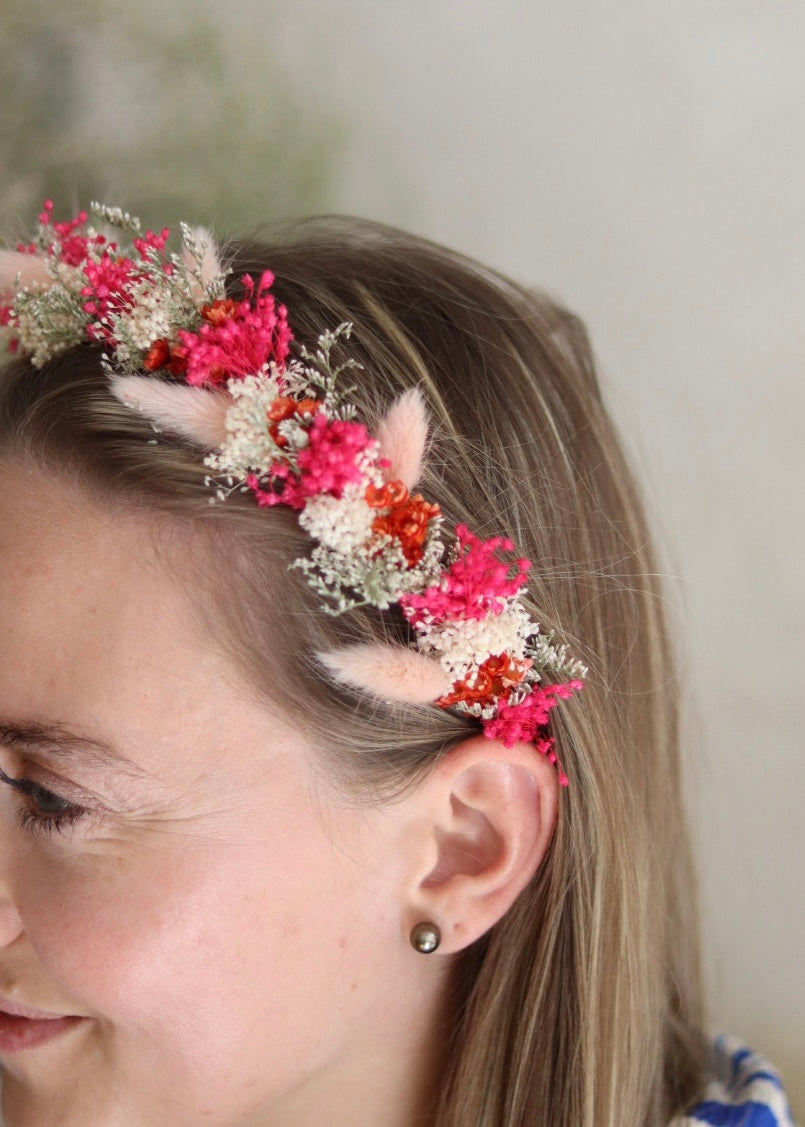 Atelier serre-tête en fleurs séchées