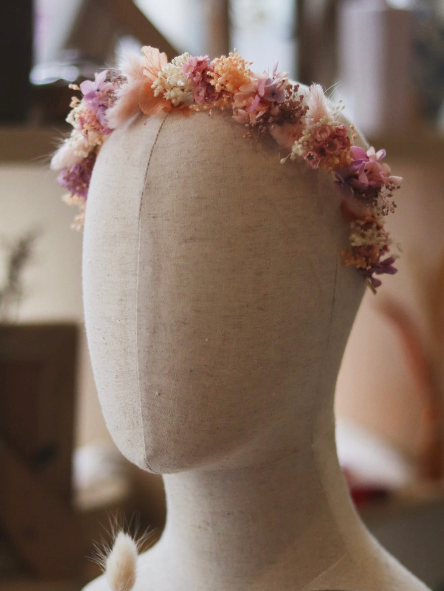 Atelier serre-tête en fleurs séchées
