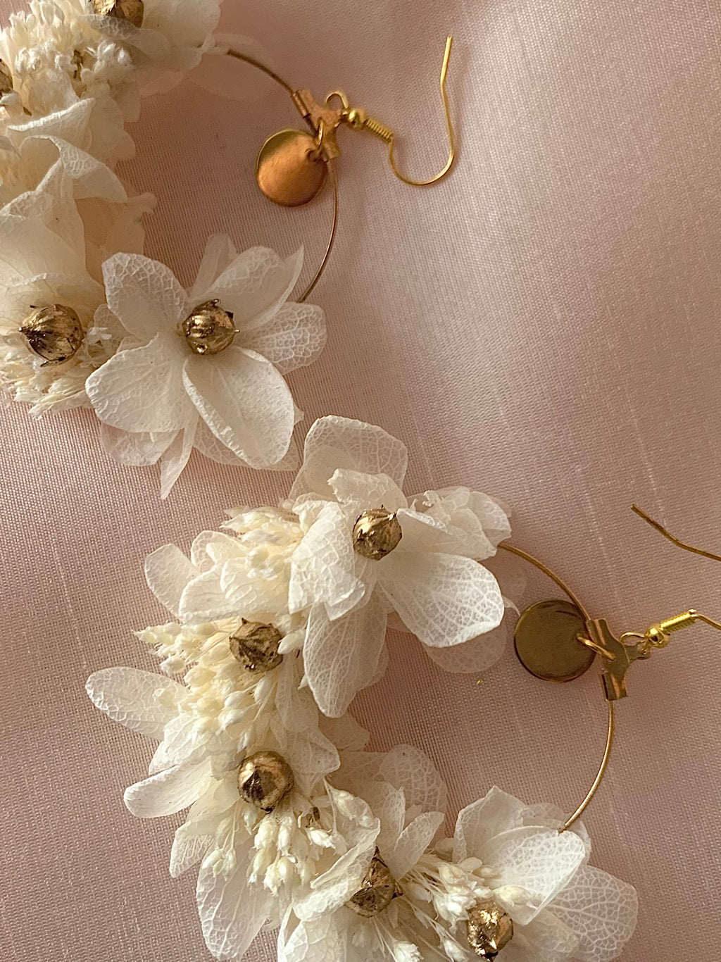 Boucles d'oreilles en fleurs stabilisées