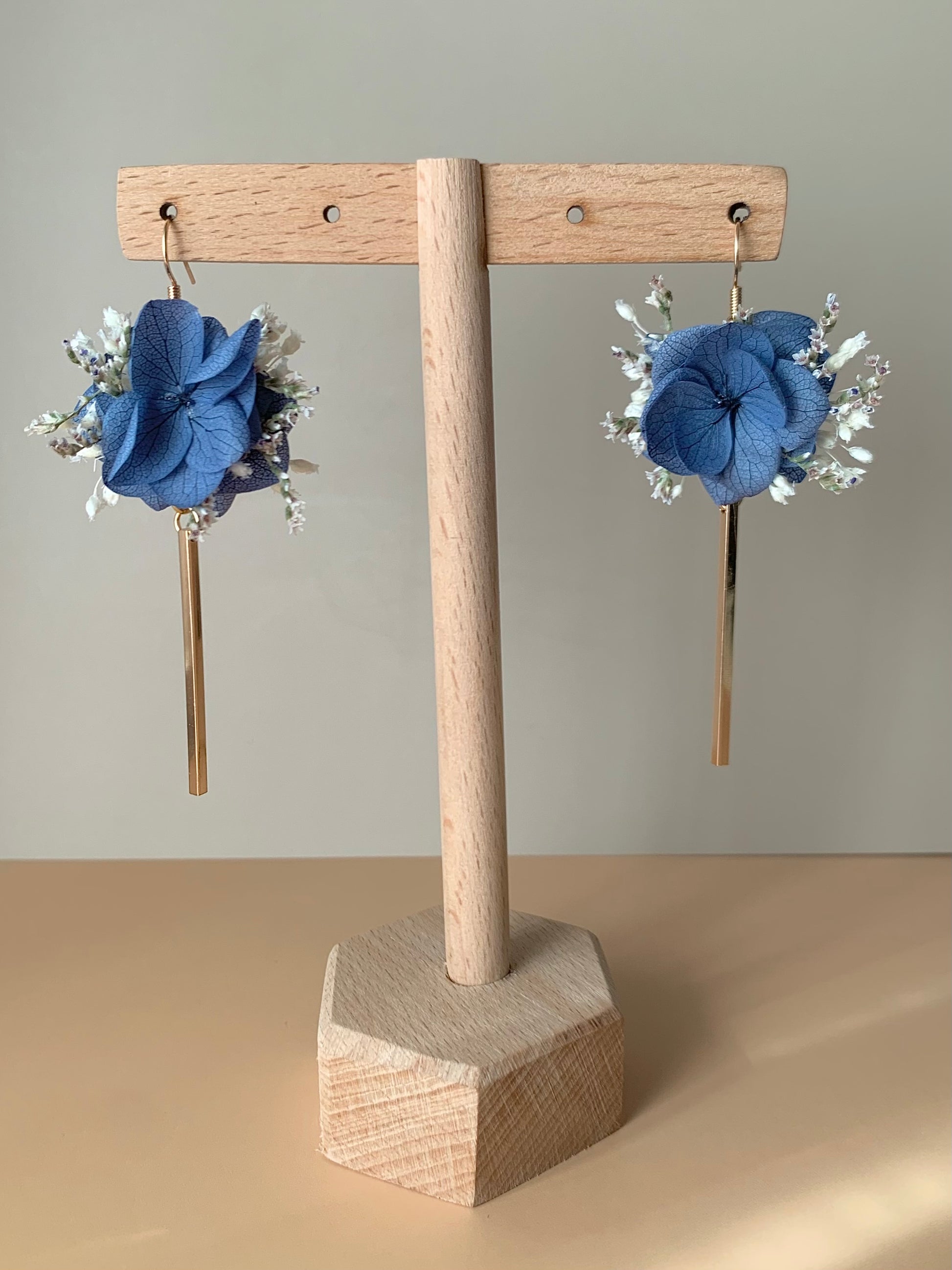 Boucles d'oreilles en fleurs stabilisées