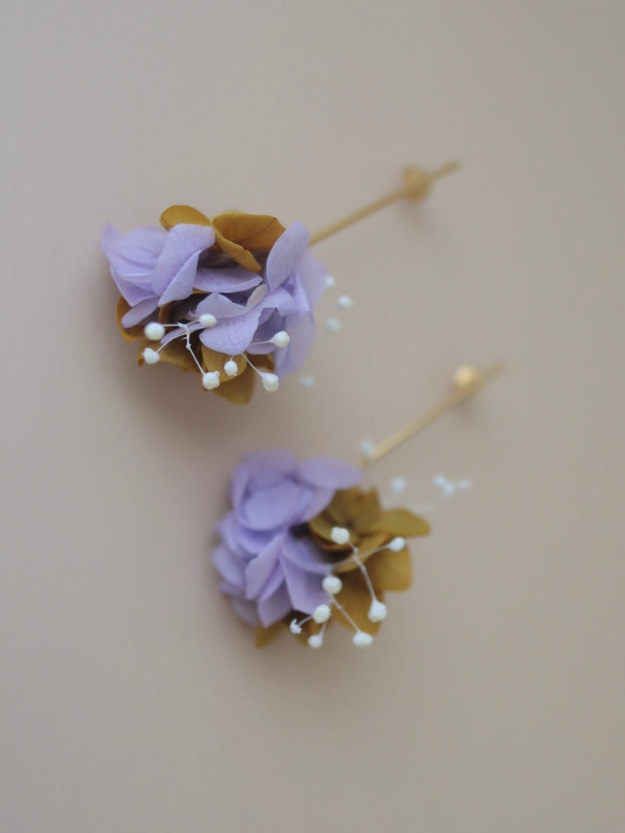 Boucles d'oreilles en fleurs stabilisées