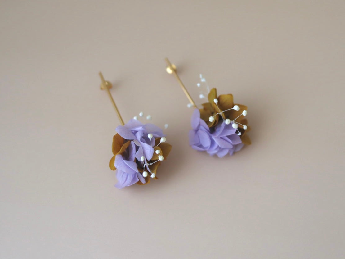 Boucles d'oreilles en fleurs stabilisées