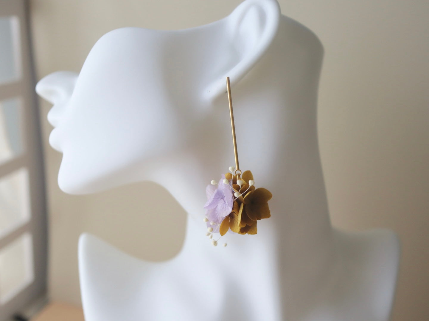 Boucles d'oreilles en fleurs stabilisées