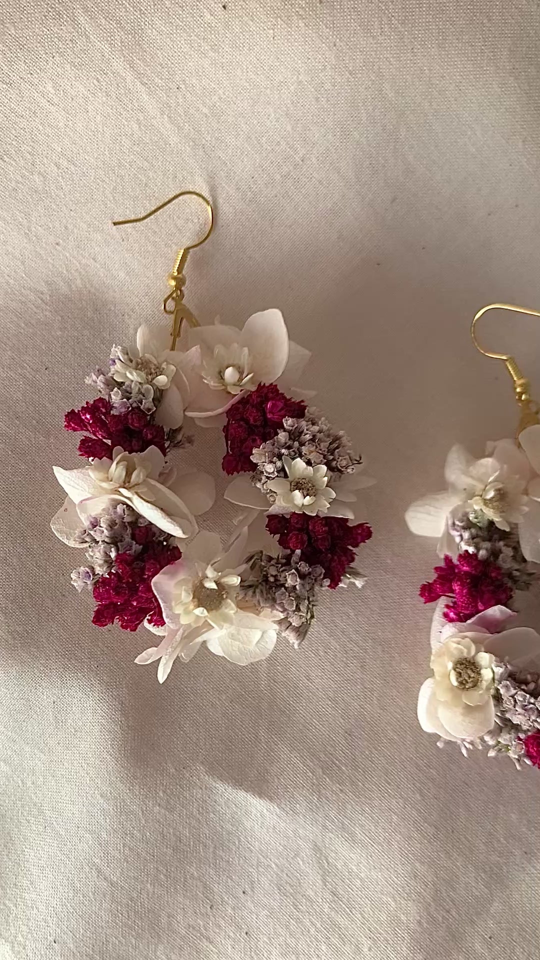 Boucles d'oreilles en fleurs stabilisées