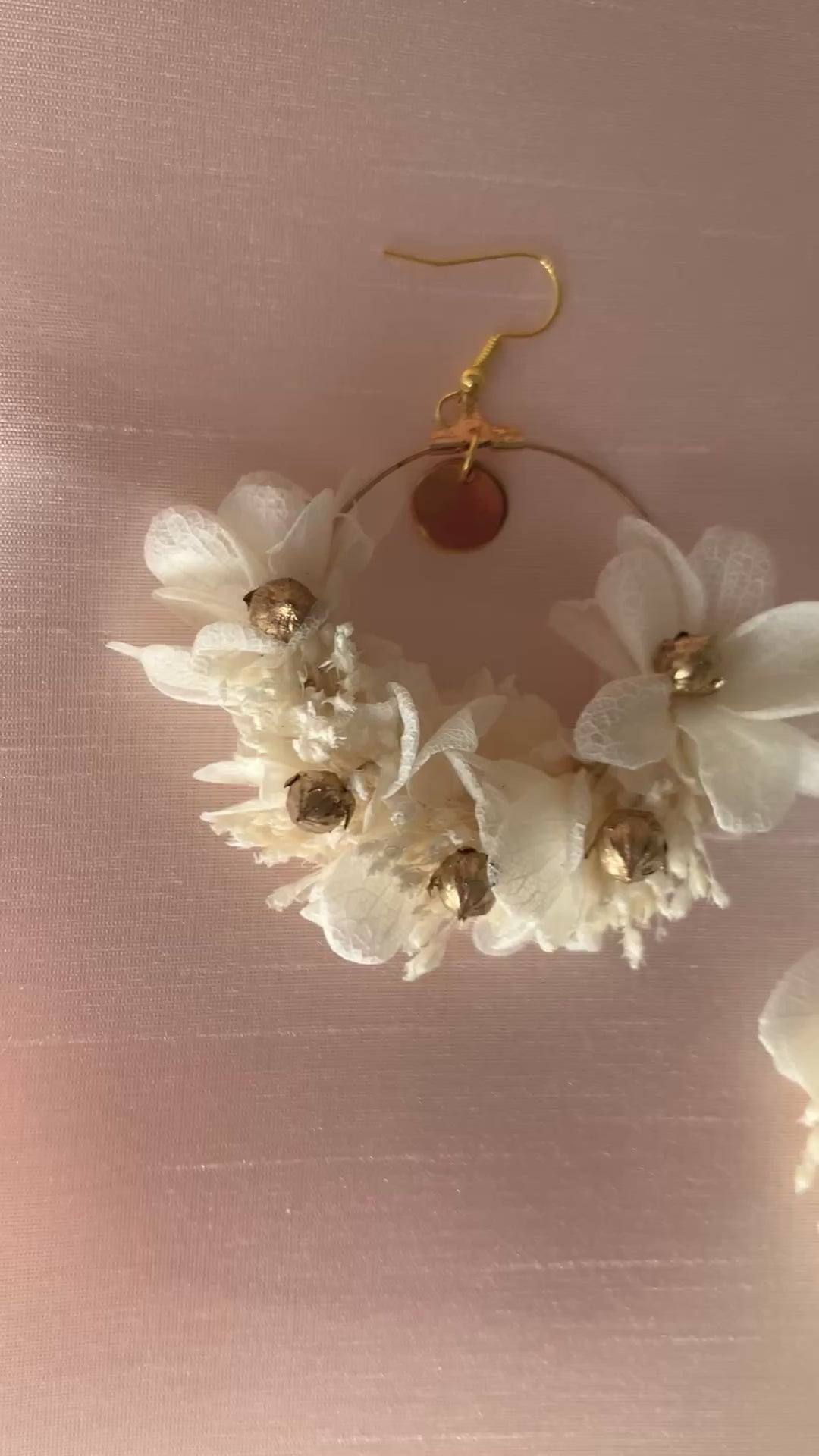Boucles d'oreilles en fleurs stabilisées