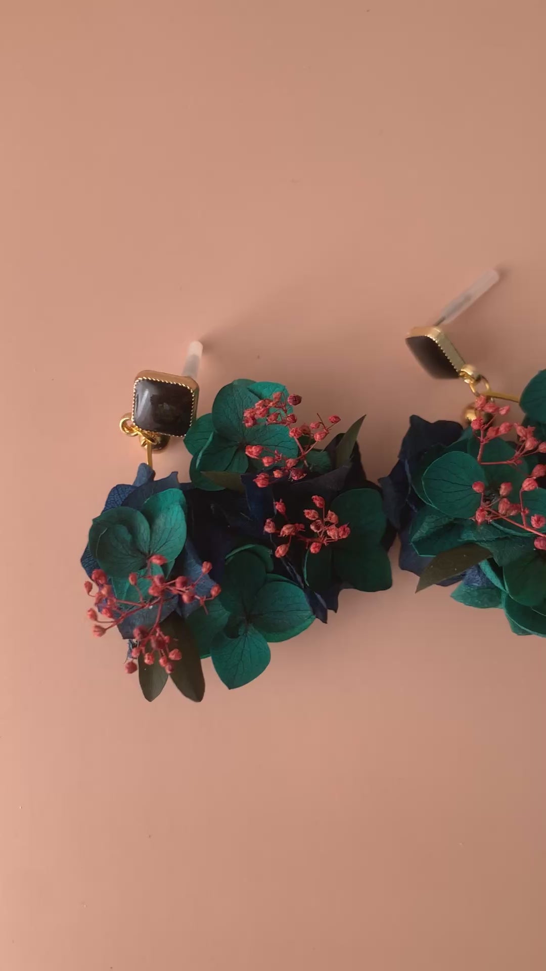 Boucles d'oreilles en fleurs stabilisées