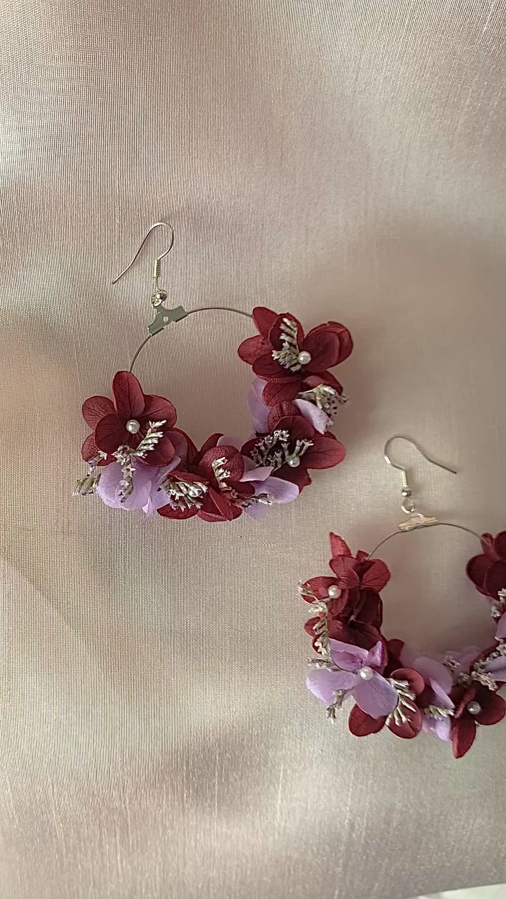 Boucles d'oreilles en fleurs stabilisées