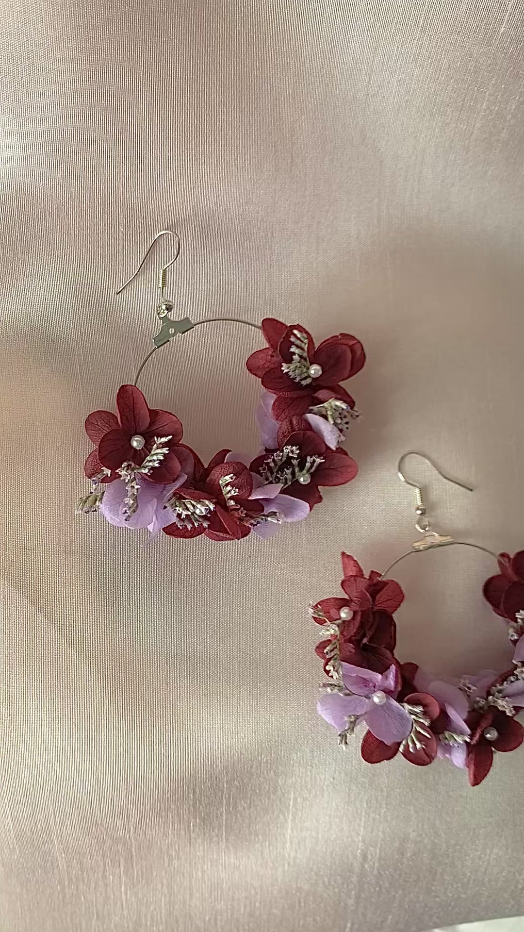 Boucles d'oreilles en fleurs stabilisées