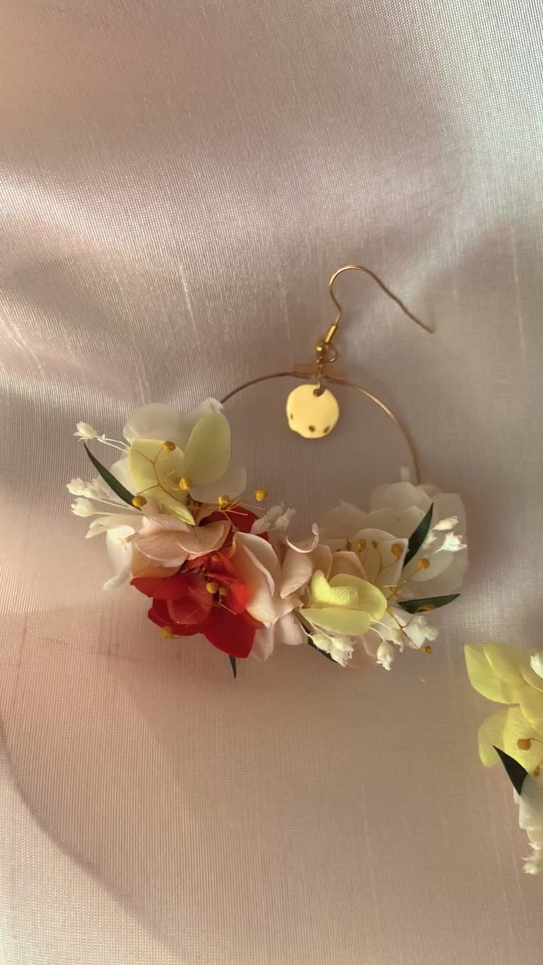 Boucles d'oreilles en fleurs stabilisées